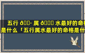 五行 🌷 属 🐛 水最好的命格是什么「五行属水最好的命格是什么意思」